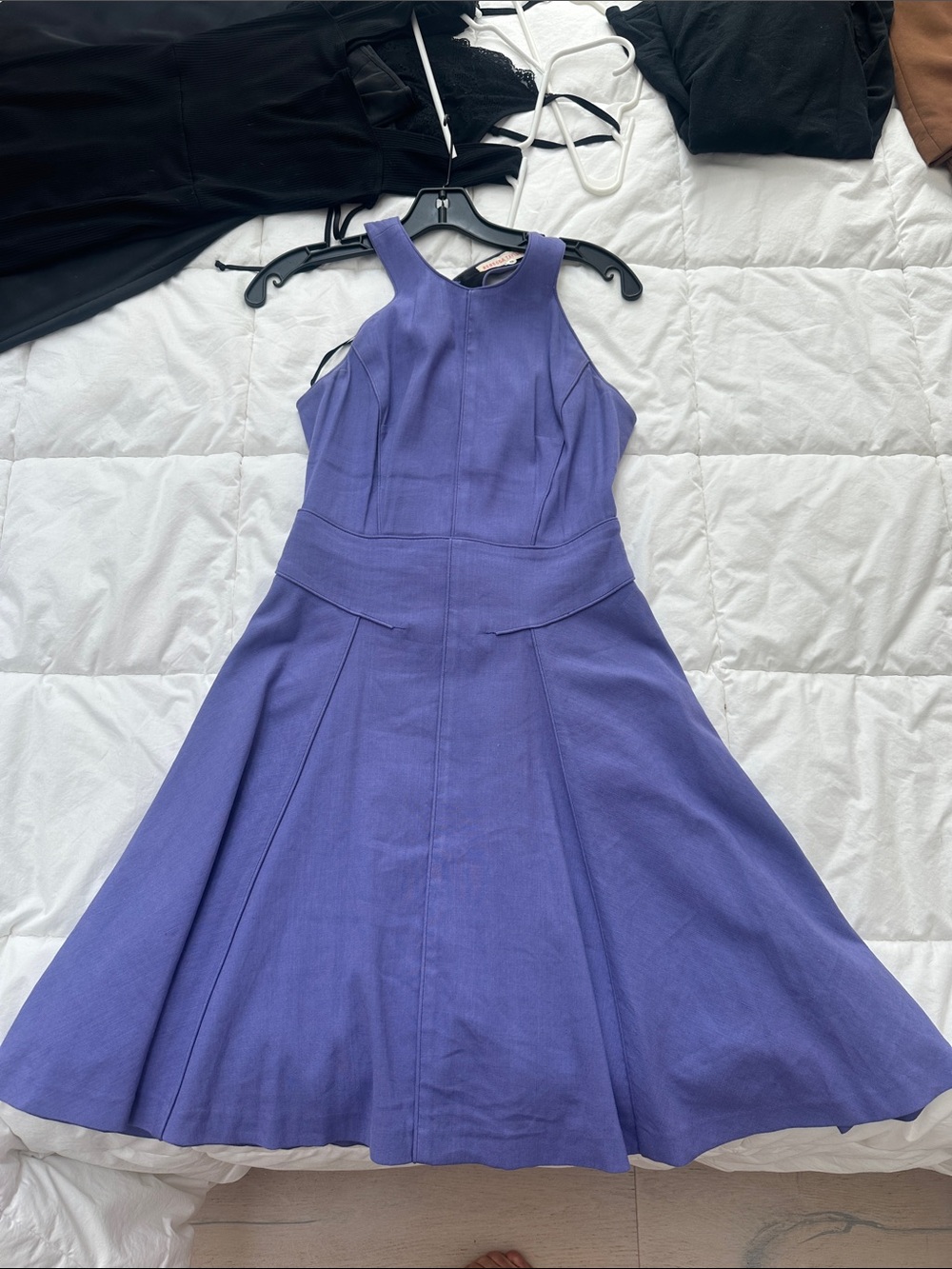 Rebecca Taylor Lavender Sleeveless Fit-and-Flare Midi Dress